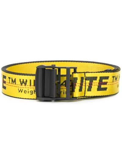 Off-white Contrast Logo Print Belt In 6000 Yellow No Color
