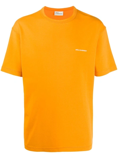 Drôle De Monsieur Logo-print Crew Neck T-shirt In Orange