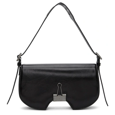Off-white Swiss Burgundy Leather Shoulder Bag In Black