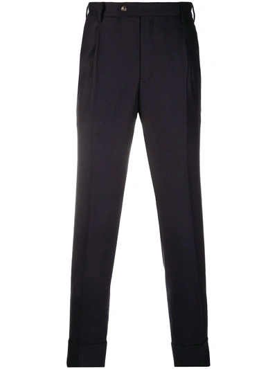 Pt01 Cropped Tailored Trousers In Blue