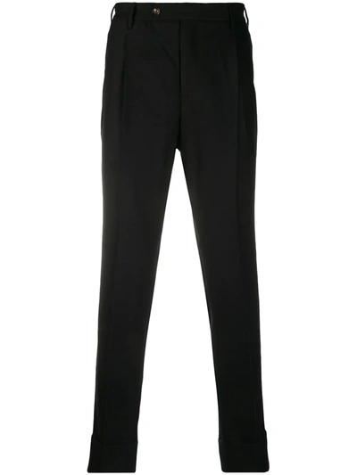 Pt01 Cropped Tailored Trousers In Black