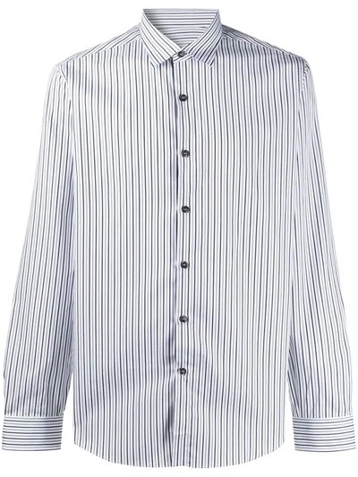 Ferragamo Striped Button-up Shirt In White