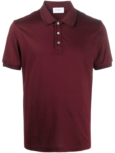 Ferragamo Cotton Polo Shirt In Red