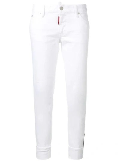 Dsquared2 Cropped Skinny Jeans In White