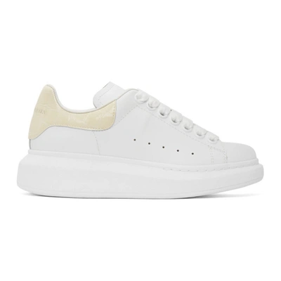 Alexander Mcqueen White & Off-white Croc Oversized Sneakers