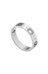 Gucci Icon Ring With Star Details In White Gold