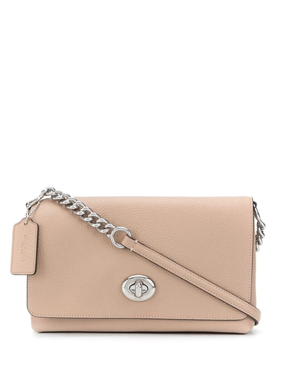 Coach Womens Lh/taupe Crosstown Leather Cross-body Bag In Neutrals