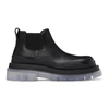 Bottega Veneta Rubber-trimmed Leather Chelsea Boots In Black Transparent