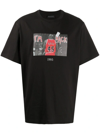 Throwback Michael Jordan Graphic Print T-shirt In Black