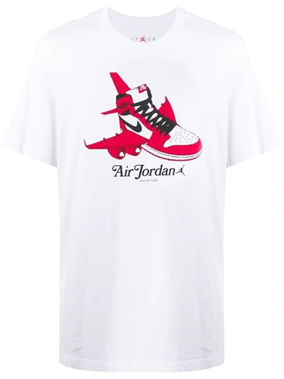 Jordan Air  Print T-shirt In White