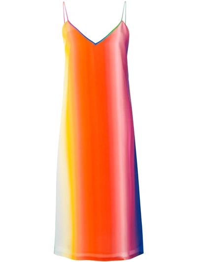 Etre Cecile Dégradé Striped Silk-crepe Midi Slip Dress In Multicolor