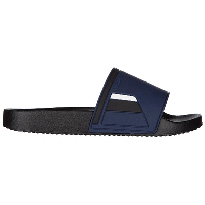 Prada Men's Colorblock Rubber Slide Sandal In Navy