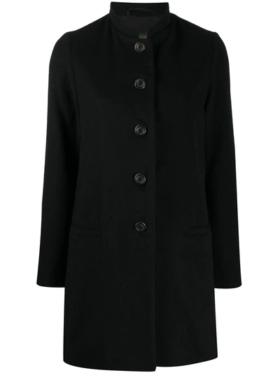 Casey Casey Button-up Cashmere Coat In Black