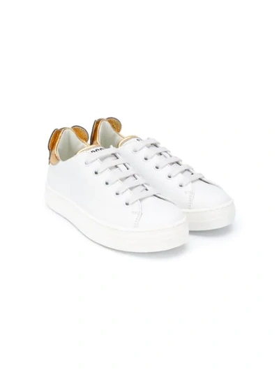 Moschino Kids' White Shoes With Back Applications