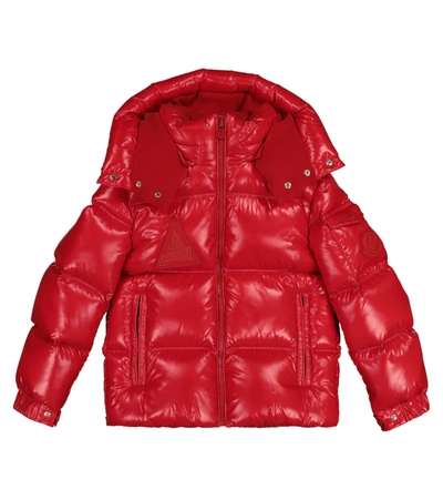 Moncler Kids' Hooded Puffer Coat In Red