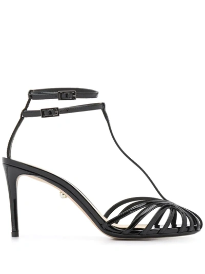 Alevì Stalla 110 Sandals In Black Patent Leather