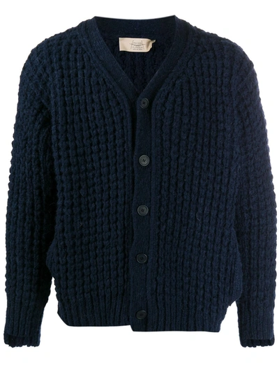 Maison Flaneur Chunky-knit Buttoned Cardigan In Blue