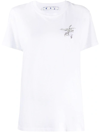 Off-white Birds Reflective Cotton T-shirt In White