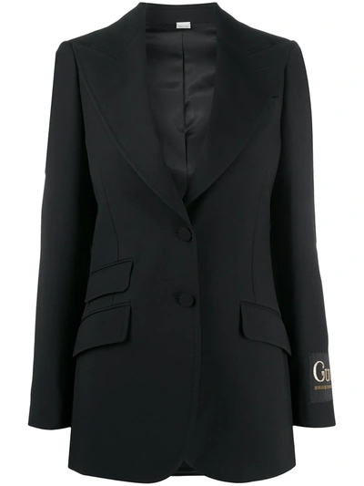 Gucci Black Silk And Wool-blend Blazer