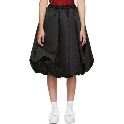 Comme Des Garçons Thick Polyester Satin Balloon Skirt Elastic Waist In Black