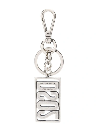 Dsquared2 Cut-out Logo Keychain In Silver