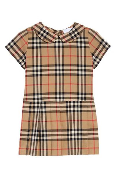 Burberry Kids' Peggy Tartan Drop Waist Dress In Beige