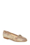 Amalfi By Rangoni Oste Loafer In Beige Pearl Print Leather