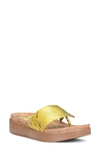 Donald Pliner Fifi Slide Sandal In Lemon Snake Print Leather