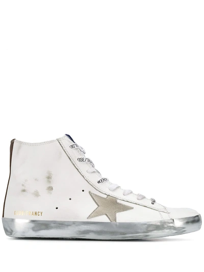 Golden Goose Francy Suede Patch Sneakers In White