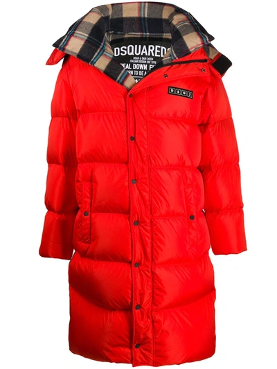 Dsquared2 Padded Down Coat In Orange