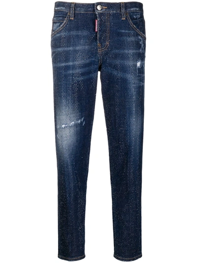 Dsquared2 Studded Skinny-fit Jeans In Blue
