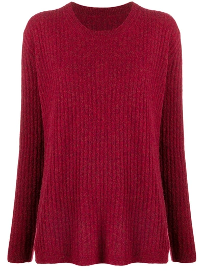 Uma Wang Ribbed Crew-neck Jumper In Red