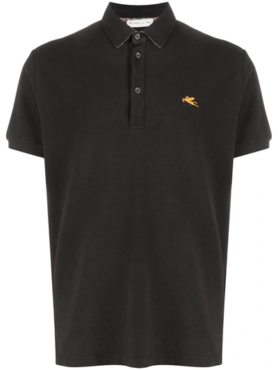 Etro Short-sleeved Polo Shirt In Black