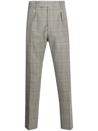 Pt01 Checked Tailored Trousers In Neutrals