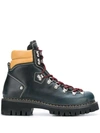 Dsquared2 Lace Up Leather Boots In Blue