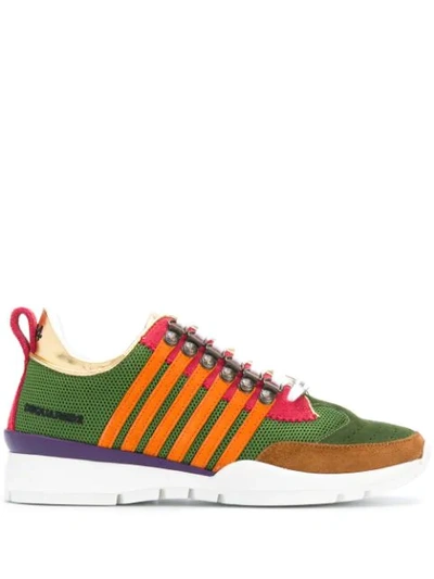 Dsquared2 Low-top Leather Trainers In Green