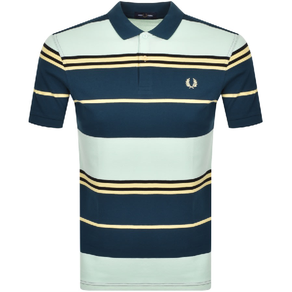 Fred Perry Striped Polo T Shirt Green | ModeSens