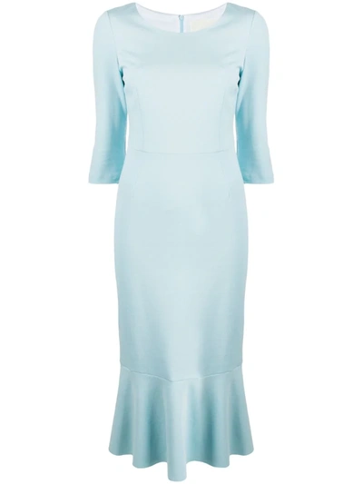 Goat Kristina Peplum-hem Midi Dress In Blue