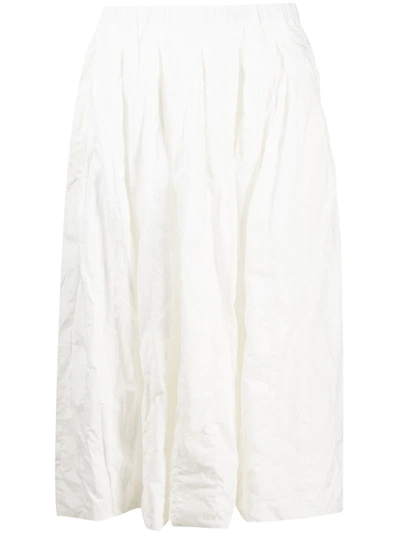 Casey Casey Wrinkle-effect Cotton Skirt In White