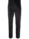Hebe Studio Textured Style Cropped Trousers In Black