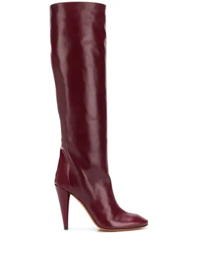 Missoni Knee-length Slip On Boots In Red