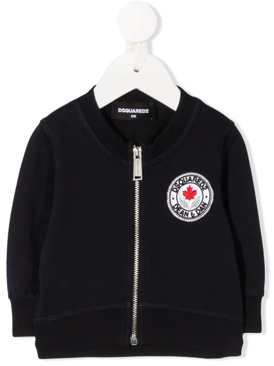 Dsquared2 Babies' Logo-patch Bomber Jacket In Blue