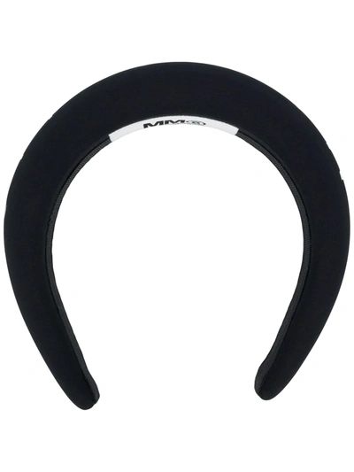 Mm6 Maison Margiela Logo Print Hairband In Black