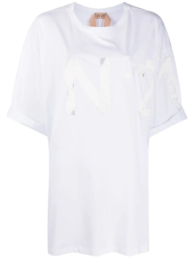 N°21 Logo-patch Oversize T-shirt In White
