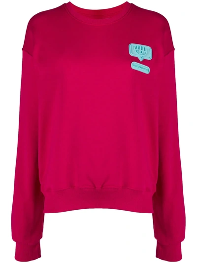 Chiara Ferragni Eyelike Silicon Logo Sweatshirt In Pink