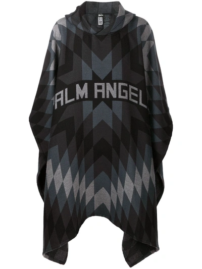 Palm Angels Geometric-knit Cape In Black