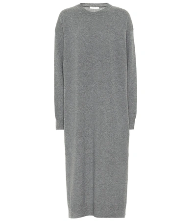 The Row Anibale Long Sleeve Cashmere Maxi Sweater Dress In Grey