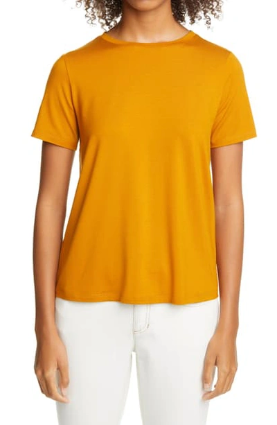 Eileen Fisher Scoopneck Organic Cotton T-shirt In Golden Rod