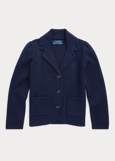 Polo Ralph Lauren Kids' Knit Cotton-blend Blazer In Rl Navy