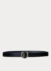 Ralph Lauren Leather Slide Buckle Belt In Cuoio